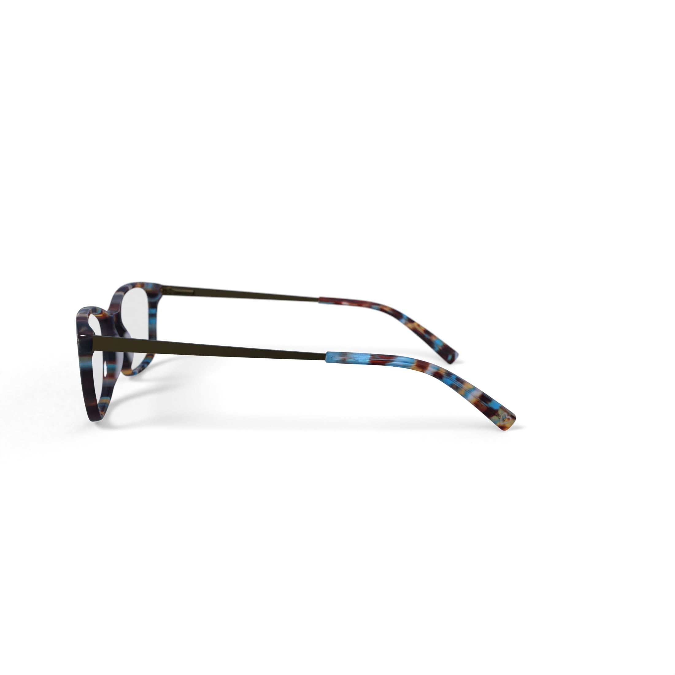 Women's Sweet as Pie Rectangular Prescription Eyeglasses with Case, Blue Tortoise