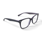 Womens FM13038 Square Prescription Eyeglasses with Case, Black/Purple