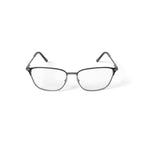 Men's MOP44 Square Prescription Eyeglasses with Case, Black/Silver