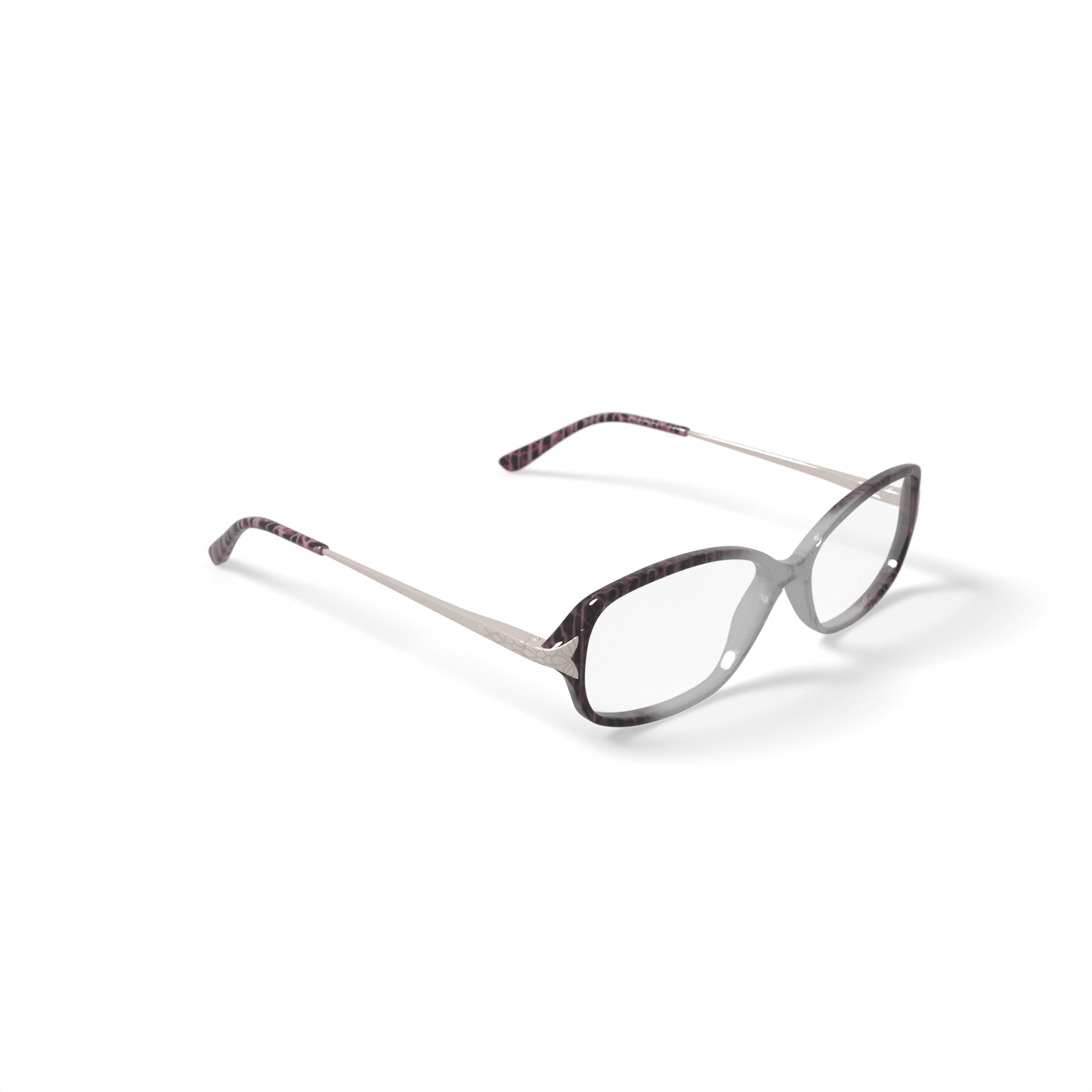 Women's SL1543 Rectangular Prescription Eyeglasses with Case, Crystal Purple