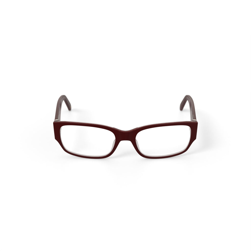 Vendela Women's V1001 Rectangular Prescription Eyeglasses with Case, Cherry Red