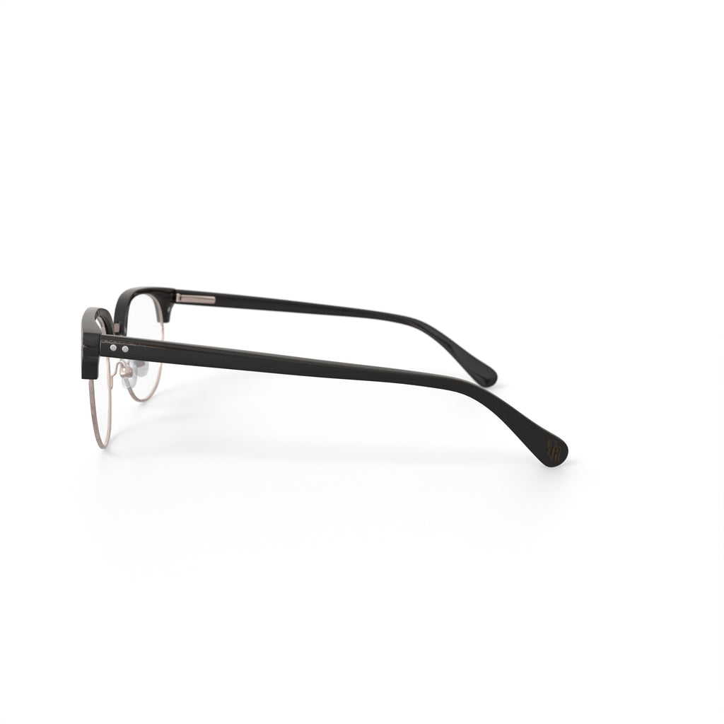 True Religion Men's T008 Browline Prescription Eyeglasses with Case, Black