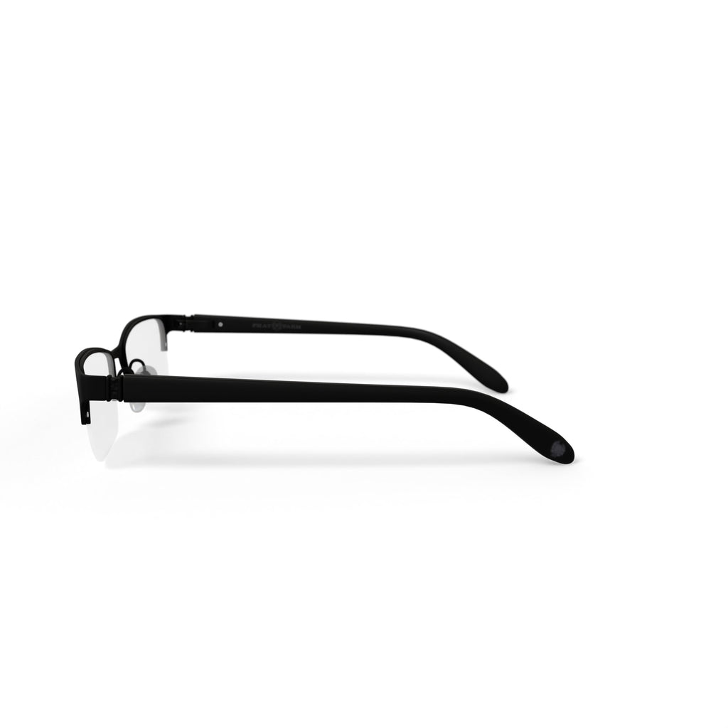 Men's HV708 Rectangular Prescription Eyeglasses with Case, Black