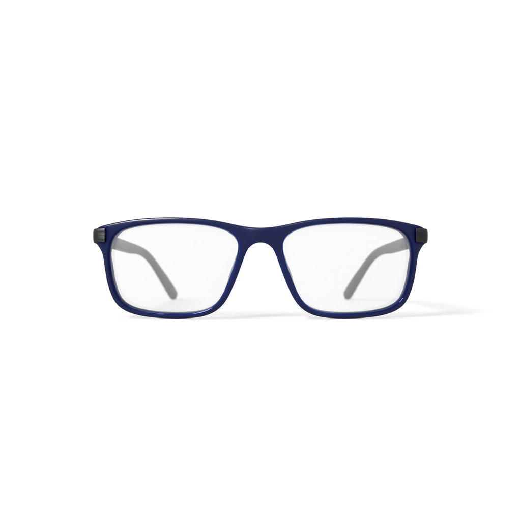 Men's M0501 Square Prescription Eyeglasses with Case, Navy Blue