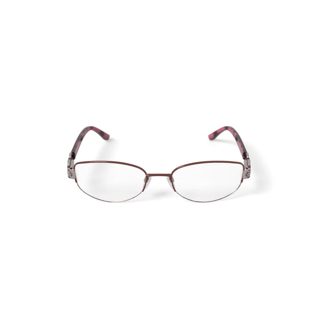 Women's M231 Oval Prescription Eyeglasses with Case, Cognac
