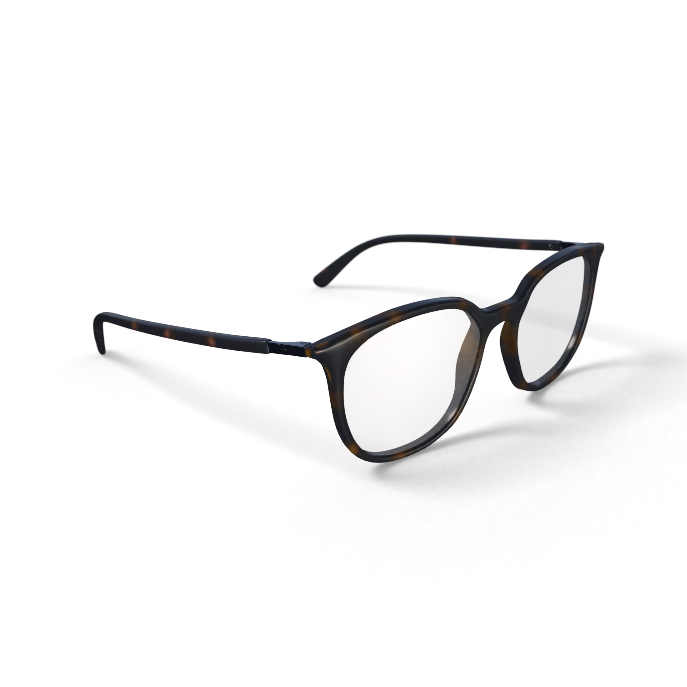  Women's Size 53 Square RB7190 Optics Prescription Eyeglasses with Case, Havana