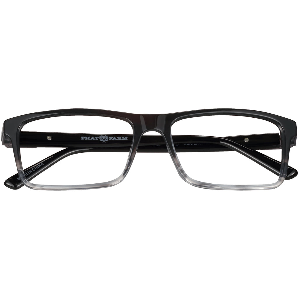 Men's HV713 Rectangular Prescription Eyeglasses with Case, Grey Crystal Gradient