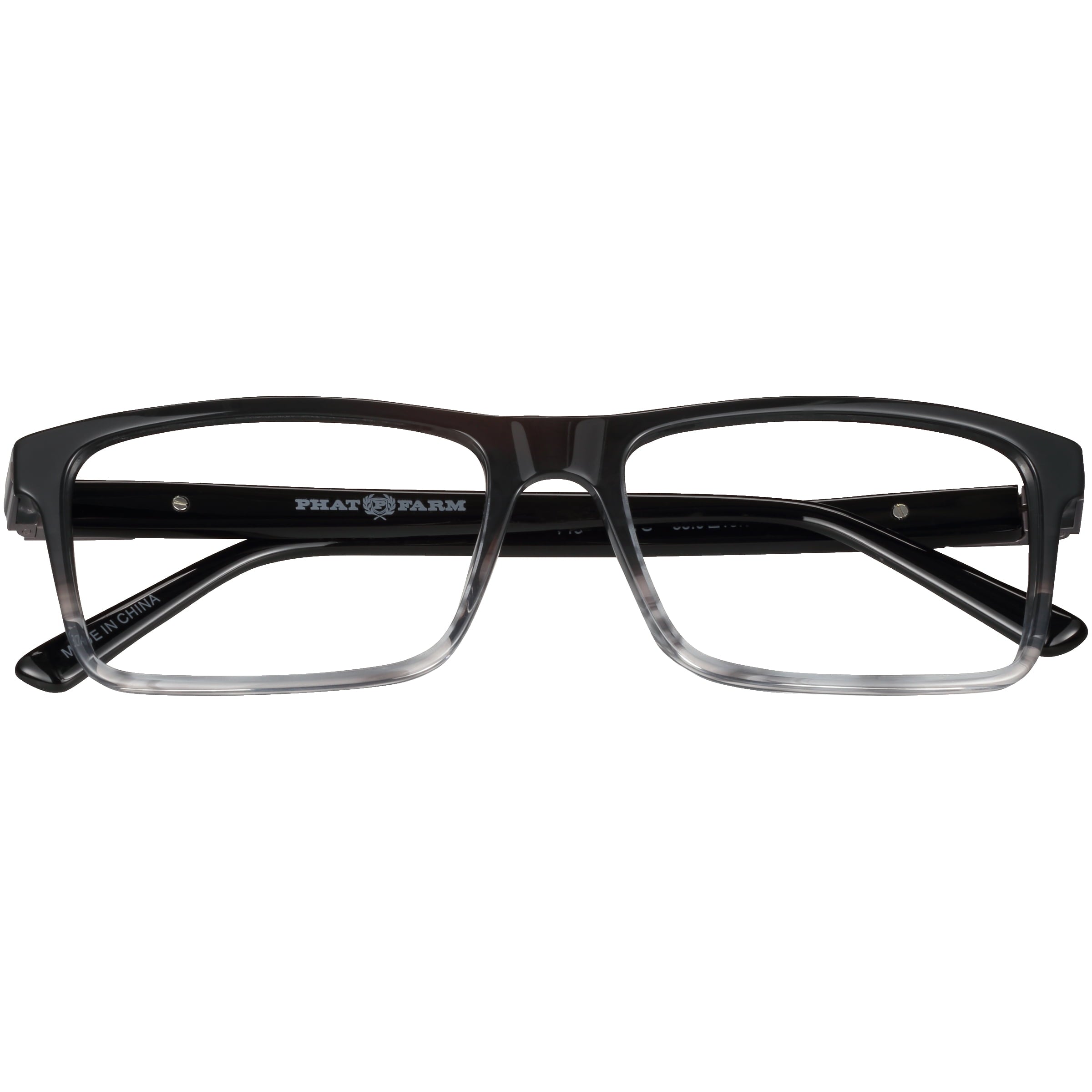 Men's HV713 Rectangular Prescription Eyeglasses with Case, Grey Crystal Gradient