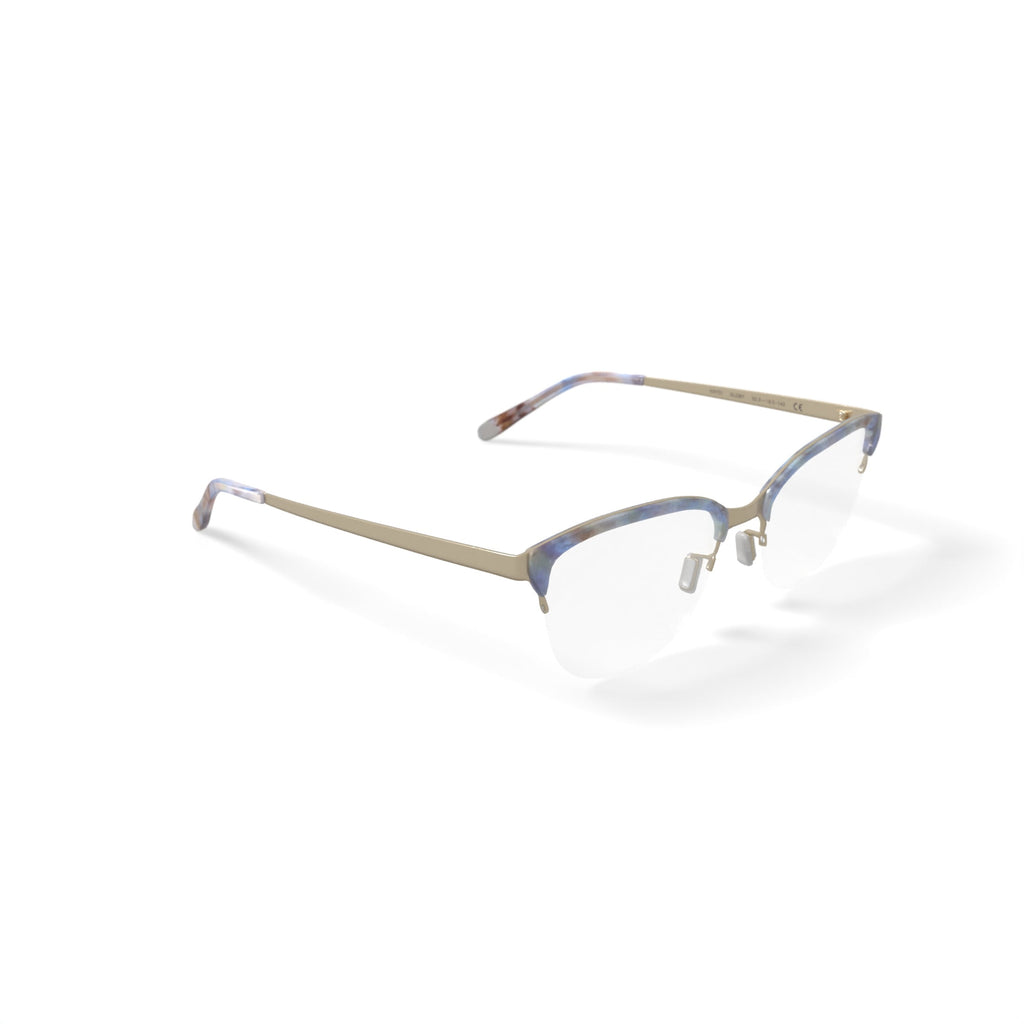 Keo Womens Kaydi Cat Eye Prescription Eyeglasses with Case, Gold-Tone Blue Tortoise