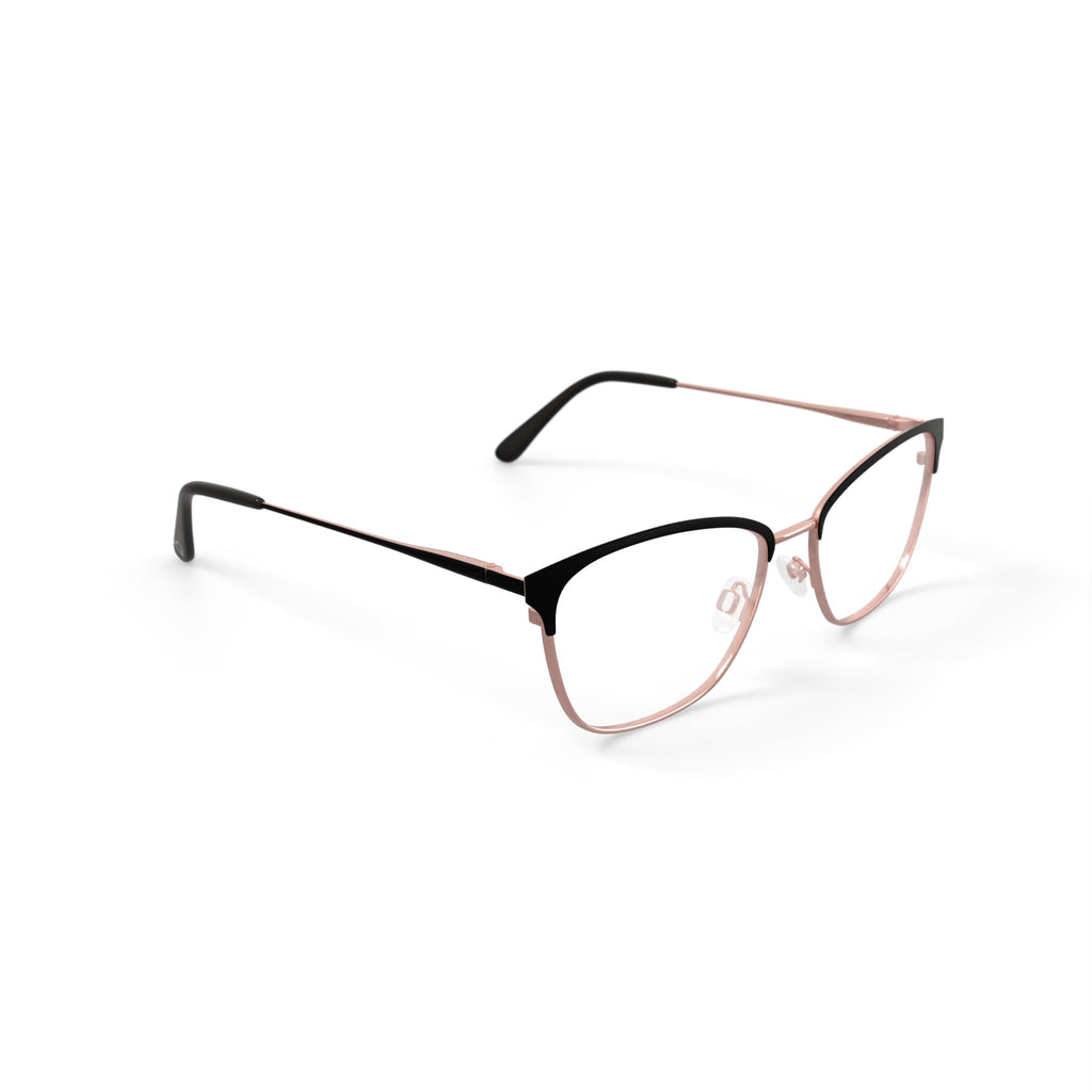 Women's HC280 Cat Eye Prescription Eyeglasses with Case, Black/Gold