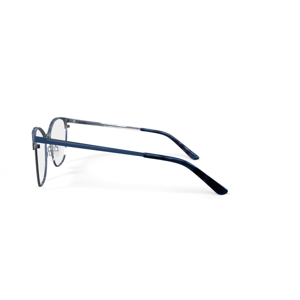 Women's Chloe Square Prescription Eyeglasses with Case, Blue/Silver