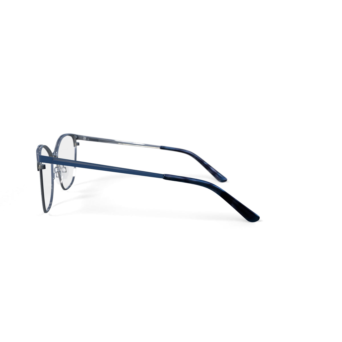 Women's Chloe Square Prescription Eyeglasses with Case, Blue/Silver