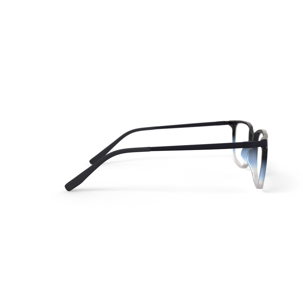 Men's Atlas Square Prescription Eyeglasses with Case, Crystal Black