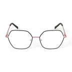 Keo Womens Koda Oversized Prescription Eyeglasses with Case, Rose Gold/Black