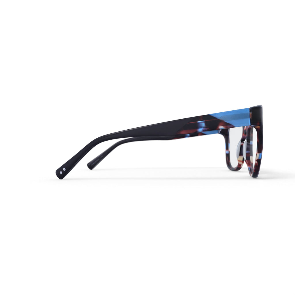 Reverb Women's RVLO6048 Prescription Eyeglasses with Case, Blue Tortoise