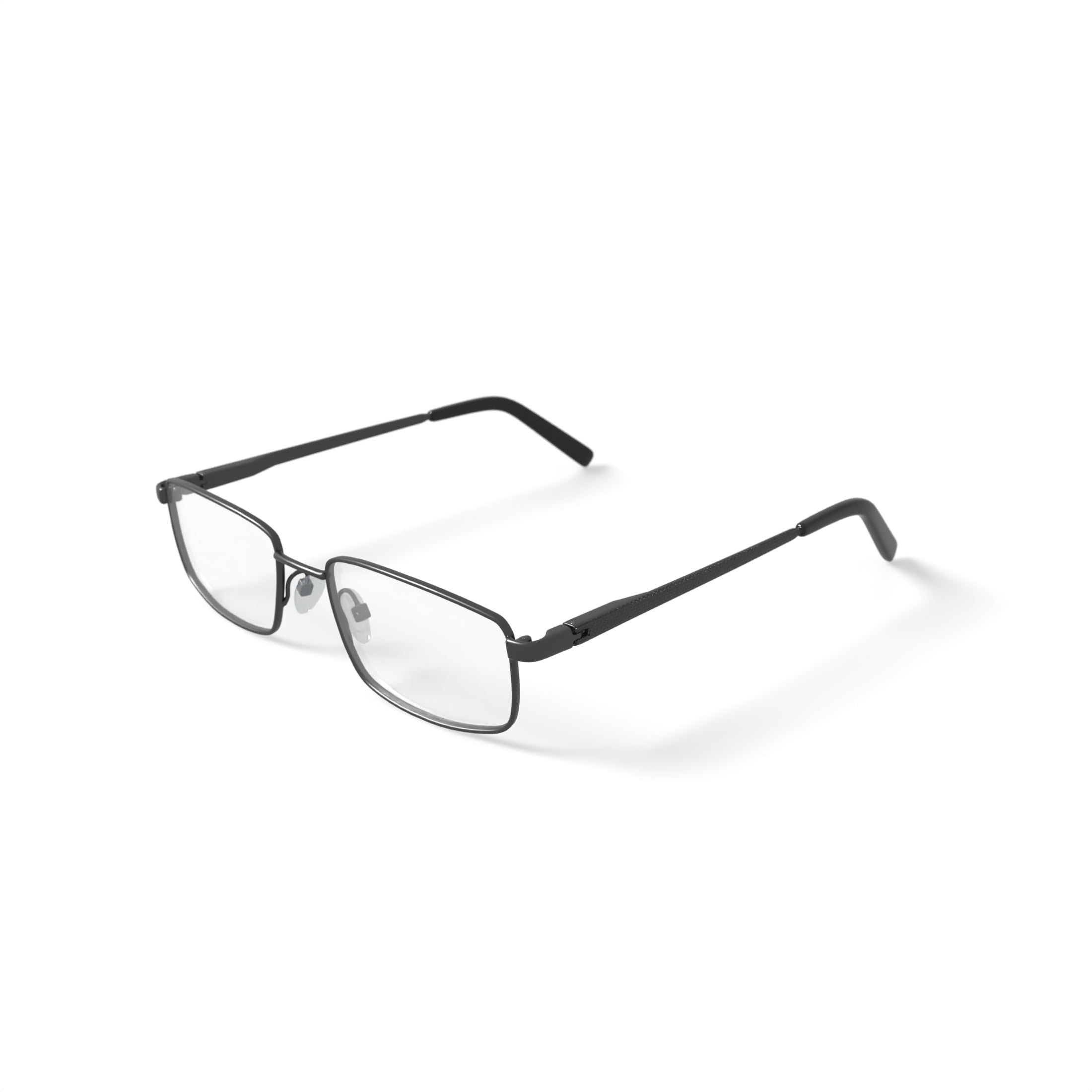 Men's Admiral Rectangular Prescription Eyeglasses with Case, Gunmetal