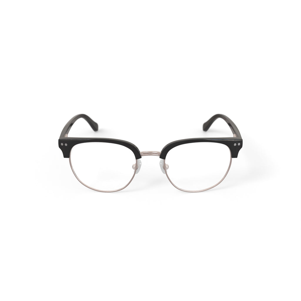 True Religion Men's T008 Browline Prescription Eyeglasses with Case, Black