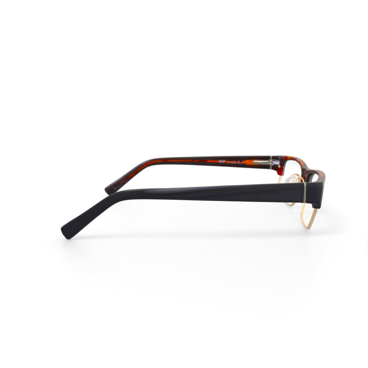 Men's RJ1038 Rectangular Prescription Eyeglasses with Case, Black/Gold