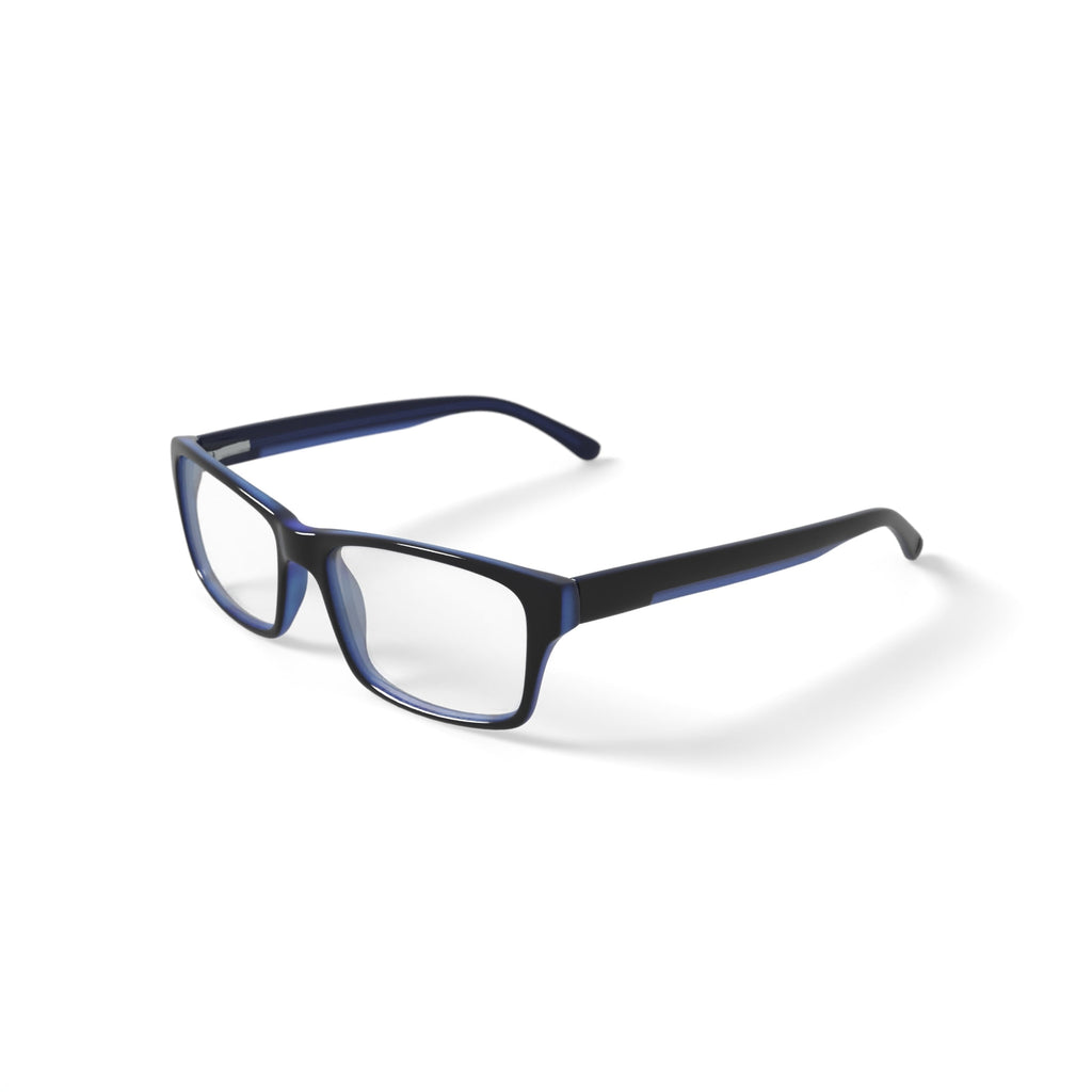 American Classics Men's Carter Square Prescription Eyeglasses with Case, Black/Blue