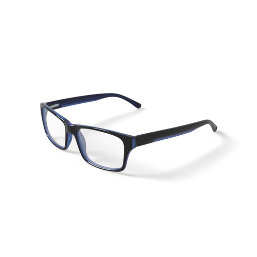 American Classics Men's Carter Square Prescription Eyeglasses with Case, Black/Blue