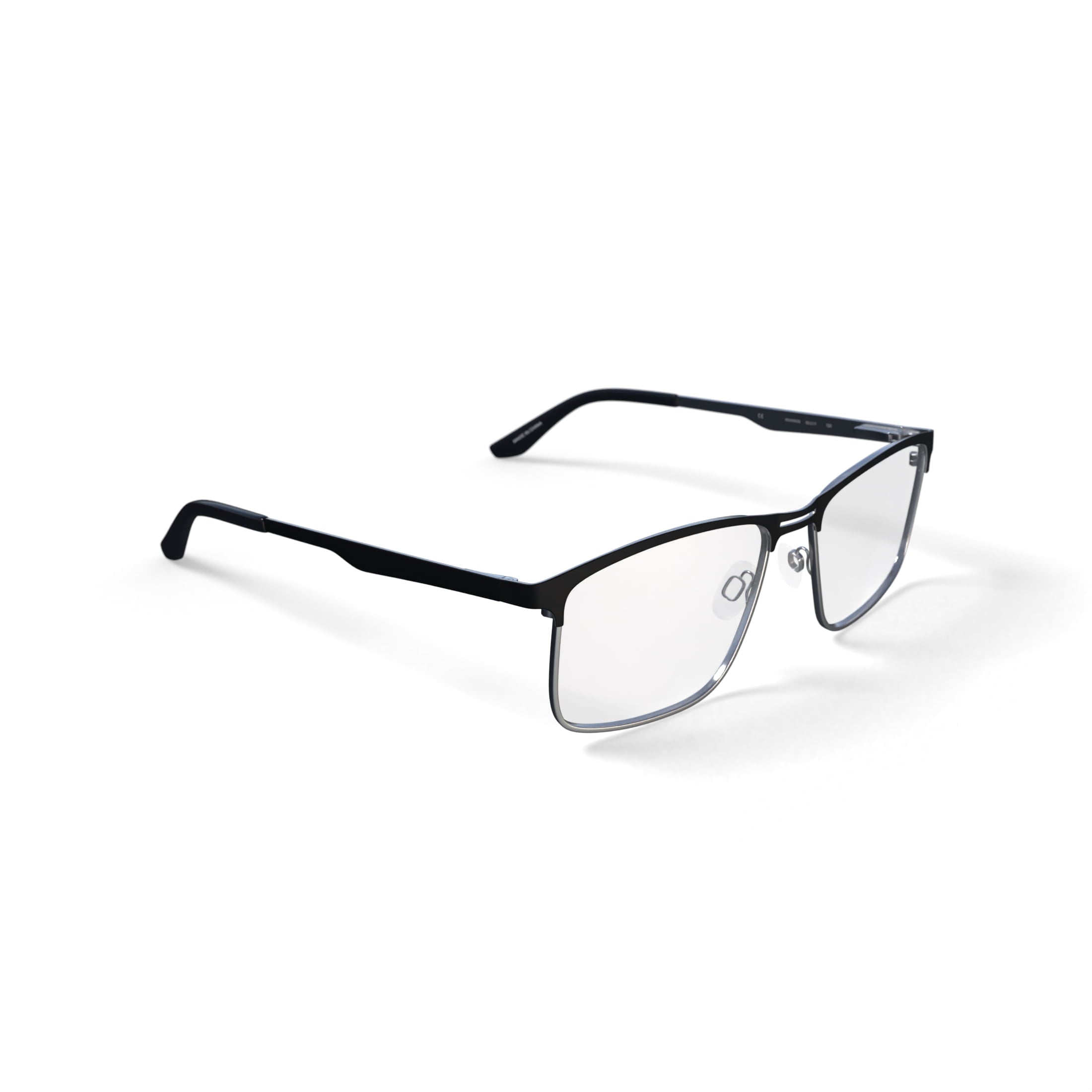 Men's Dwaine Browline Prescription Eyeglasses with Case, Black/Gold