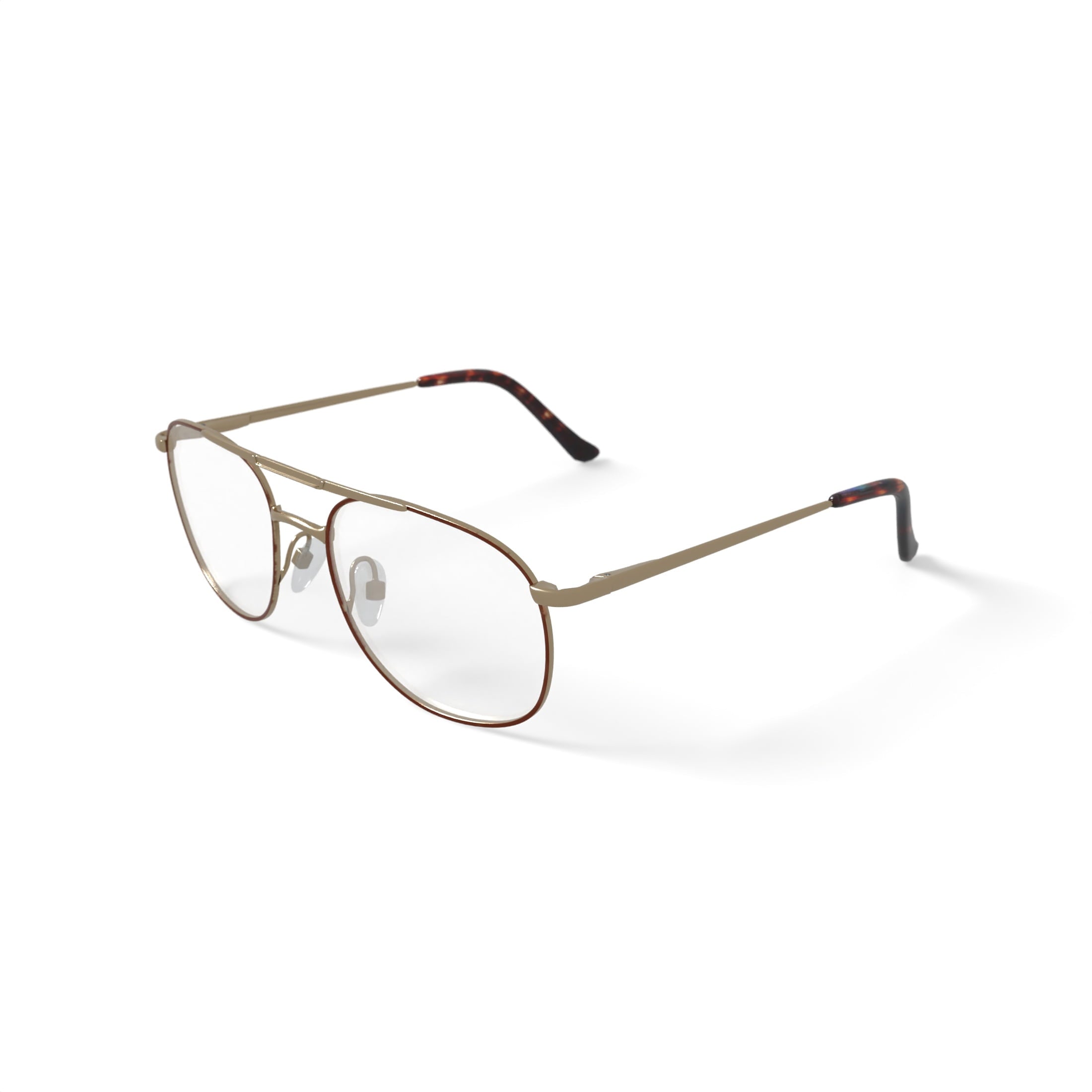 Via Milano Men's Tremont Round Prescription Eyeglasses with Case, Brown/Gold