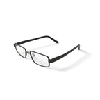 Men's Major Rectangular Prescription Eyeglasses with Case, Dark Gunmetal