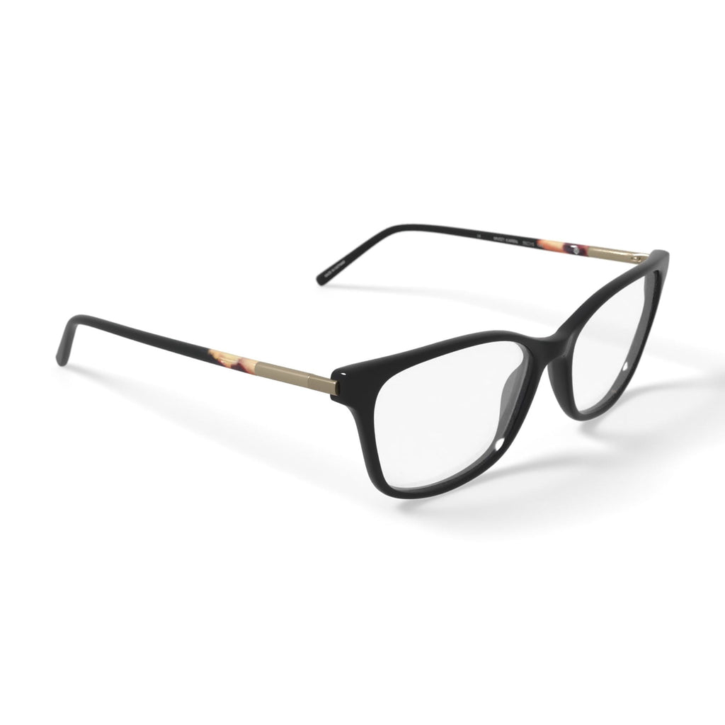 Women's MV019 Amy Square Prescription Eyeglasses with Case, Black