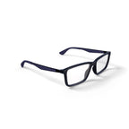  Unisex Size 55 Rectangular Prescription Eyeglasses with Case, Transparent Grey/Demo Lens