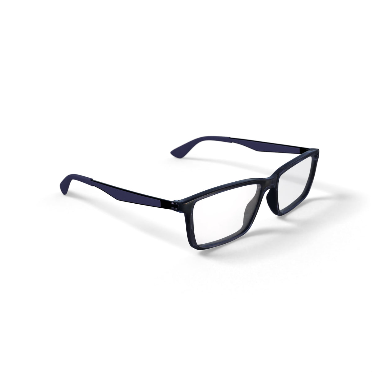  Unisex Size 55 Rectangular Prescription Eyeglasses with Case, Transparent Grey/Demo Lens