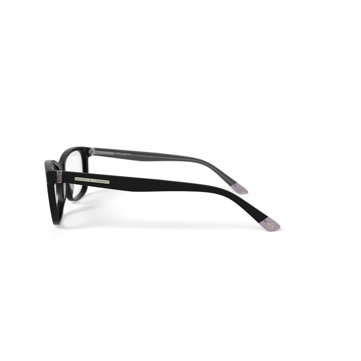 Women's HC38 Square Prescription Eyeglasses with Case, Dark Grey