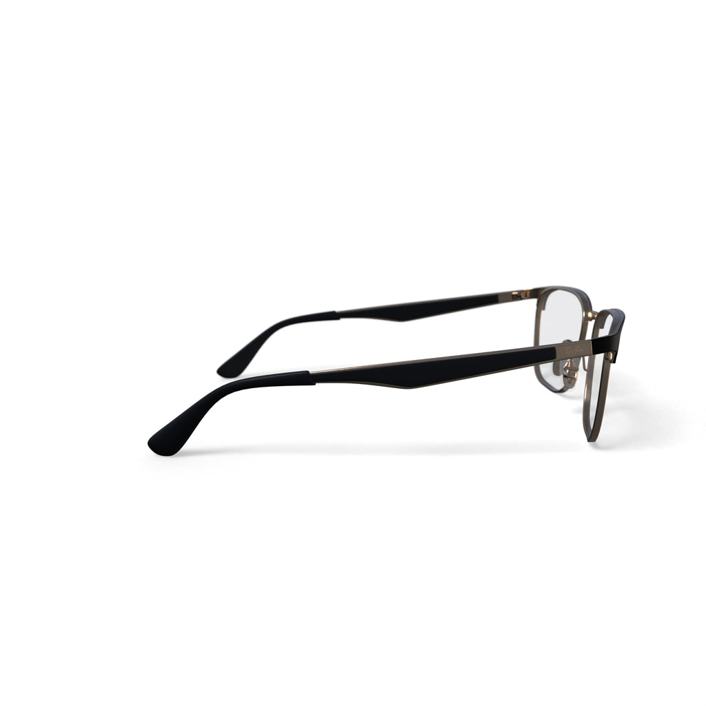  Unisex Size 54 Square Prescription Eyeglasses with Case, Black on Arista/Demo Lens