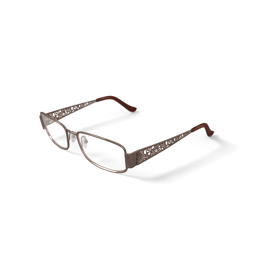 Women's M273 Rectangular Prescription Eyeglasses with Case, Brown