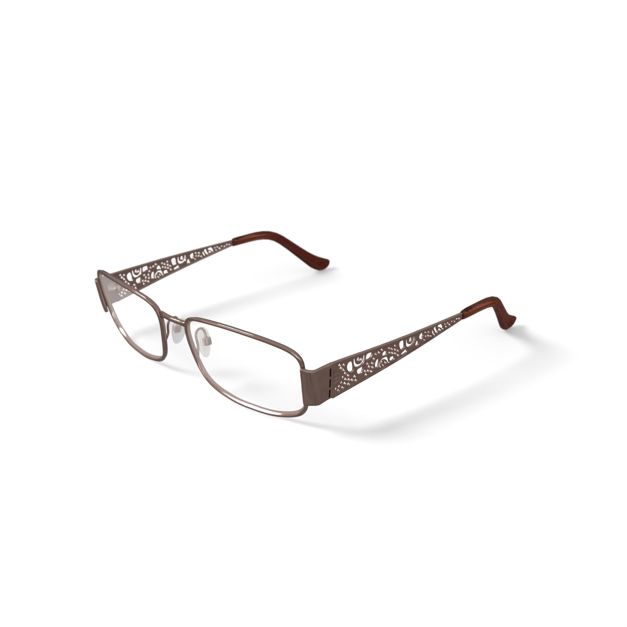Women's M273 Rectangular Prescription Eyeglasses with Case, Brown