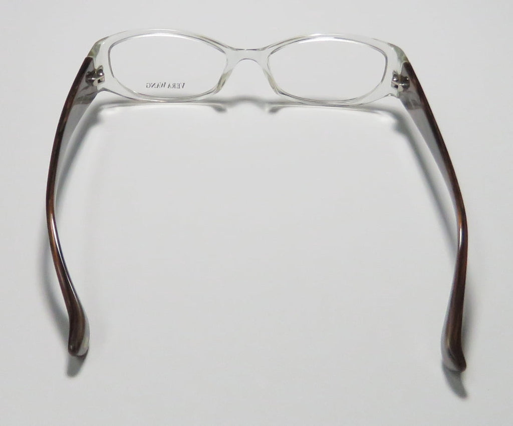 NEW VERA WANG V160 WOMENS/LADIES DESIGNER FULL-RIM CRYSTAL / BROWN GORGEOUS PLASTIC ARMS IN STYLE FRAME DEMO LENSES 50-17-130 EYEGLASSES/EYE GLASSES