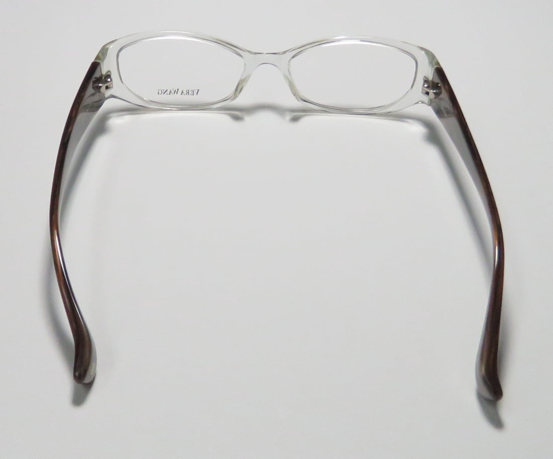 NEW VERA WANG V160 WOMENS/LADIES DESIGNER FULL-RIM CRYSTAL / BROWN GORGEOUS PLASTIC ARMS IN STYLE FRAME DEMO LENSES 50-17-130 EYEGLASSES/EYE GLASSES