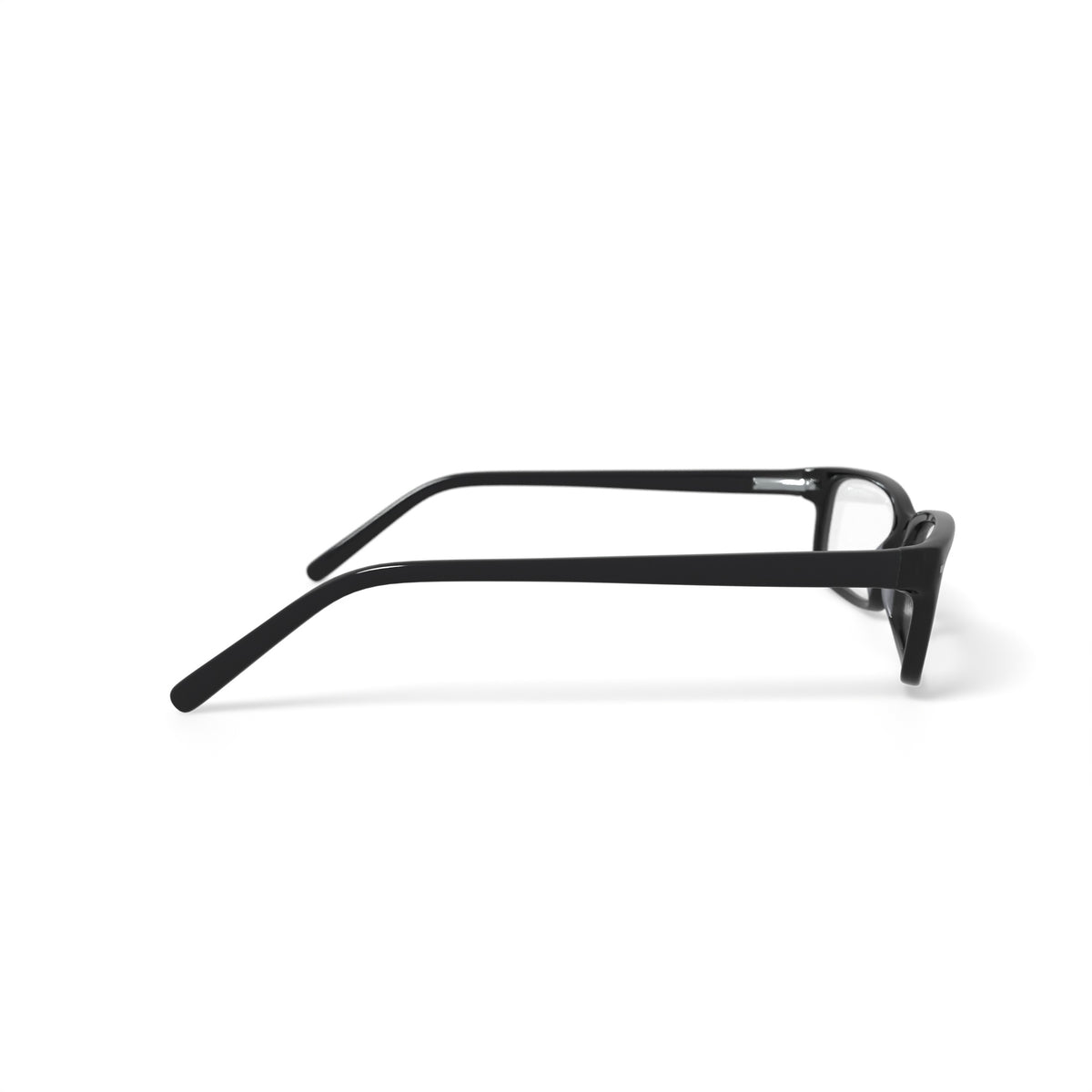 Men's W124 Rectangular Prescription Eyeglasses with Case, Black