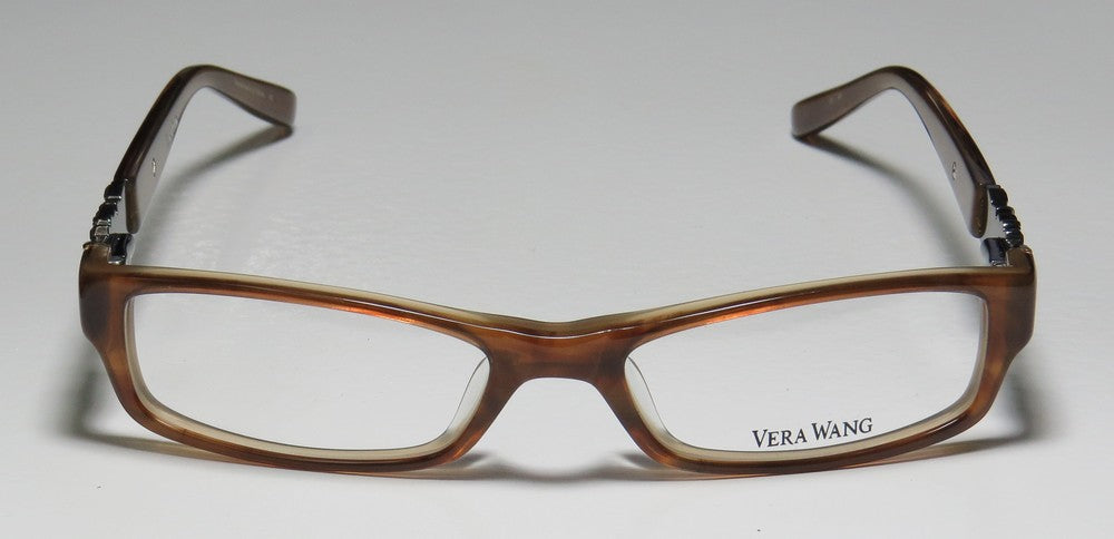 NEW VERA WANG V083 WOMENS/LADIES DESIGNER FULL-RIM SUN SUEDE FRAME DEMO LENSES 50-16-130 FLEXIBLE HINGES EYEGLASSES/EYE GLASSES