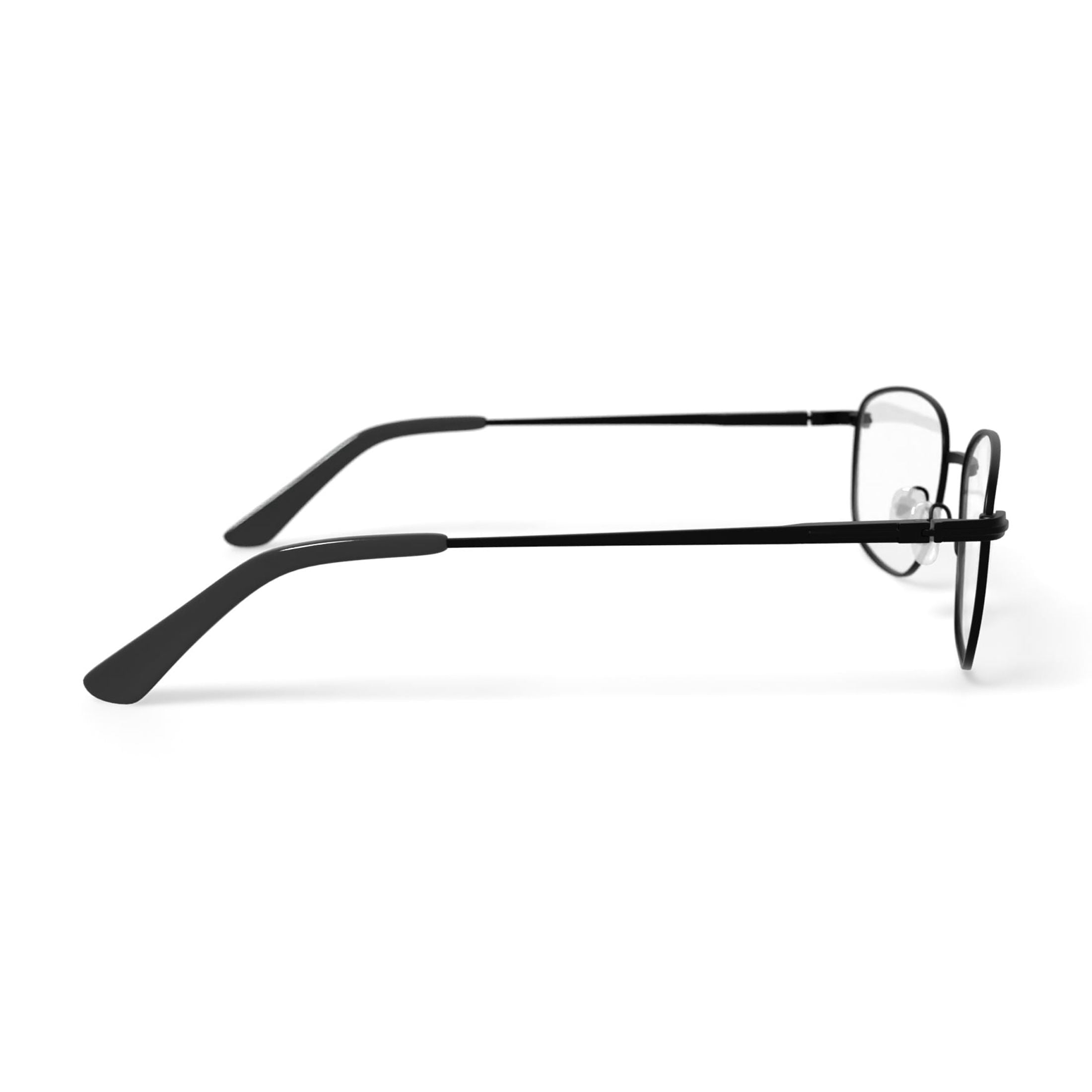 Men's Colonel Square Prescription Eyeglasses with Case, Gunmetal