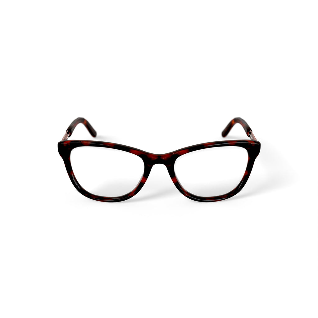 Women's HC269 Cat Eye Prescription Eyeglasses with Case, Brown Tortoise