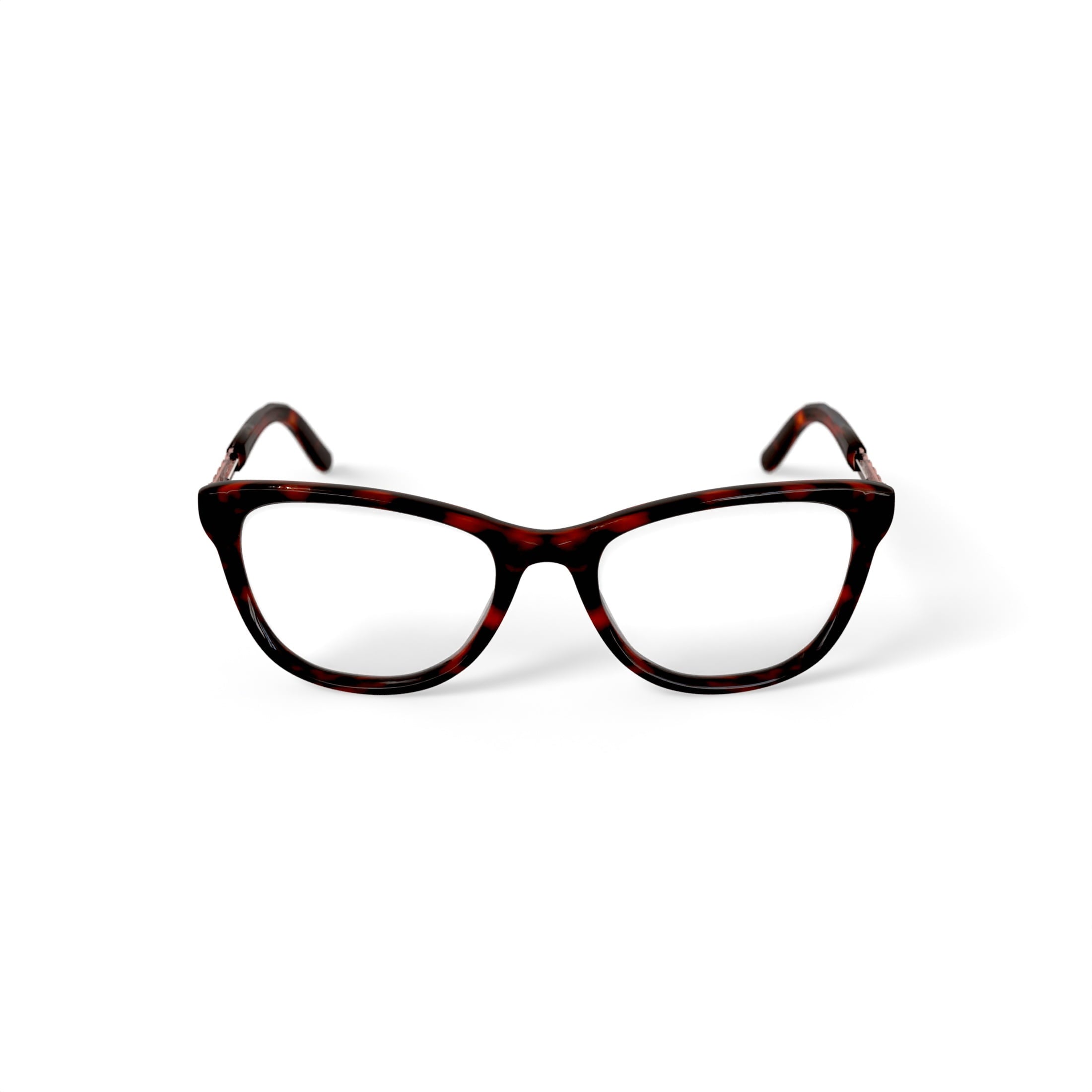 Women's HC269 Cat Eye Prescription Eyeglasses with Case, Brown Tortoise