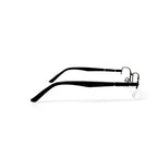 Men's Soldier Rectangular Prescription Eyeglasses with Case, Black
