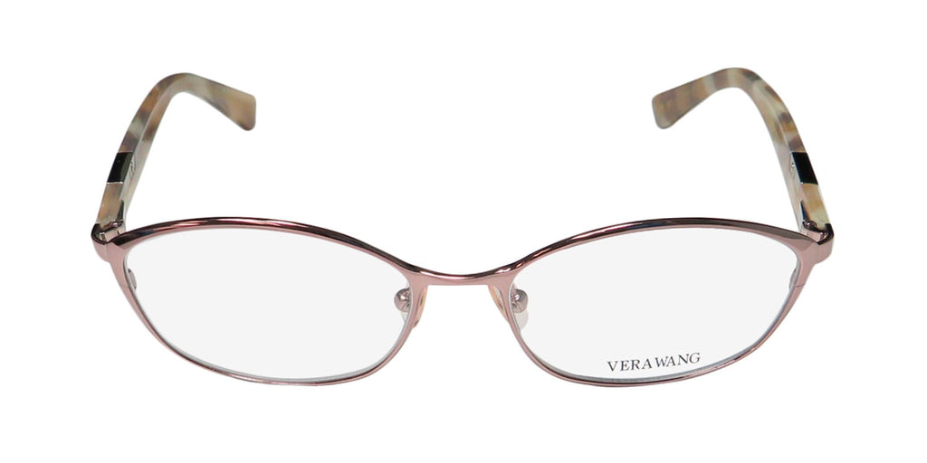 NEW VERA WANG V358 WOMENS/LADIES CAT EYE FULL-RIM ROSE GOLD FRAME DEMO LENSES 50-15-130 SPRING HINGES EYEGLASSES/EYE GLASSES