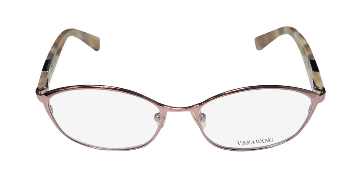 NEW VERA WANG V358 WOMENS/LADIES CAT EYE FULL-RIM ROSE GOLD FRAME DEMO LENSES 50-15-130 SPRING HINGES EYEGLASSES/EYE GLASSES
