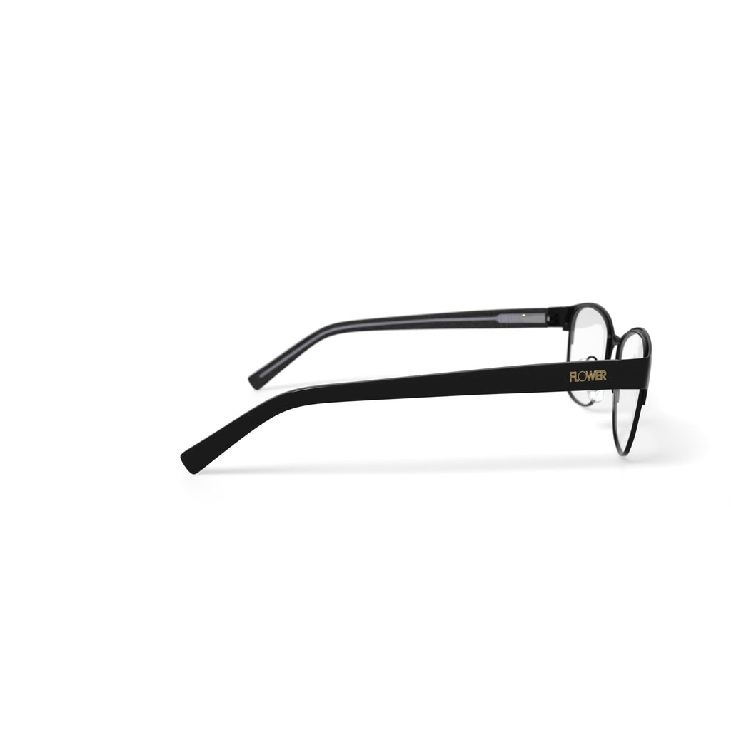 Flower Women's FLR6013 Prescription Eyeglasses with Case, Black