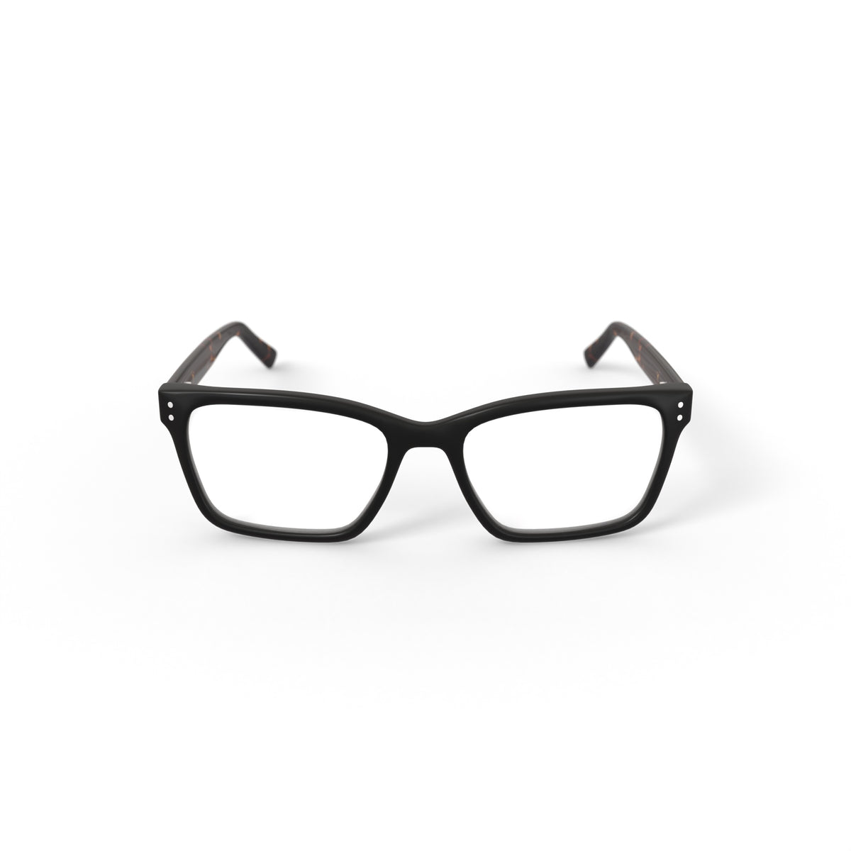 Men's MV014 Curtis Square Prescription Eyeglasses with Case, Shiny Black