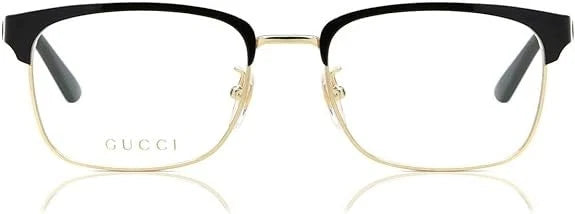 GUCCI GG0934OA 001 Black Gold Green Rectangle Men's 54 mm Eyeglasses New