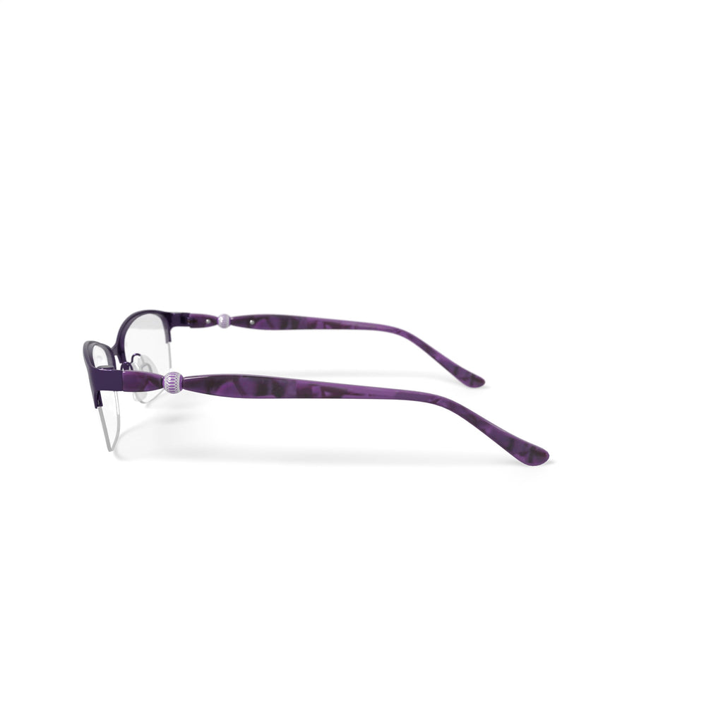 Women's EC973 Square Prescription Eyeglasses with Case, Purple