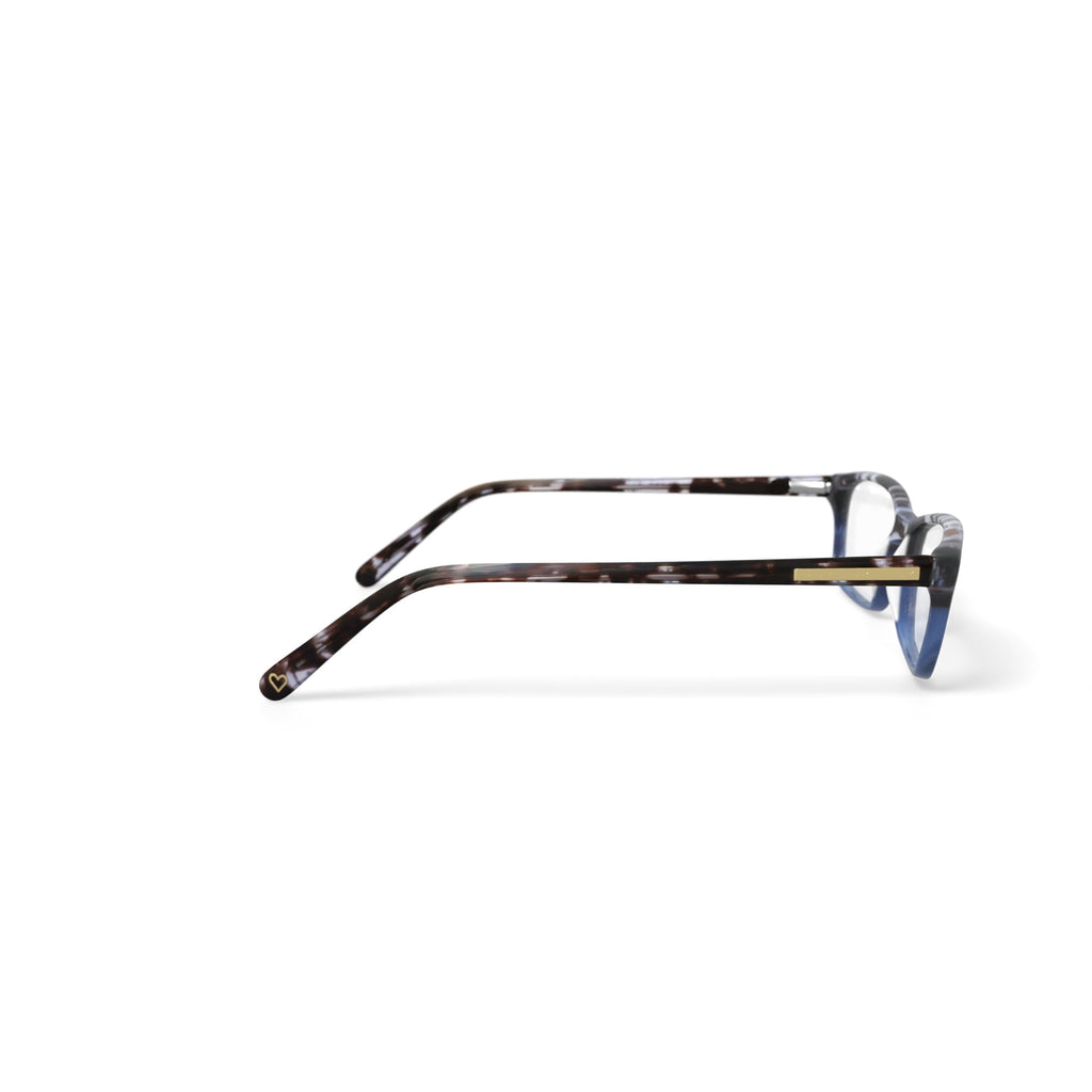 Women's HC15 Rectangular Prescription Eyeglasses with Case, Tortoise Blue Gradient