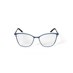 Women's Chloe Square Prescription Eyeglasses with Case, Blue/Silver